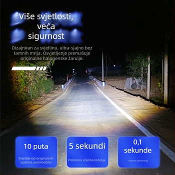 H4 LED prednje svjetlo za motocikl s fish-eye lećom, aluminijsko kućište, 12V, 30W