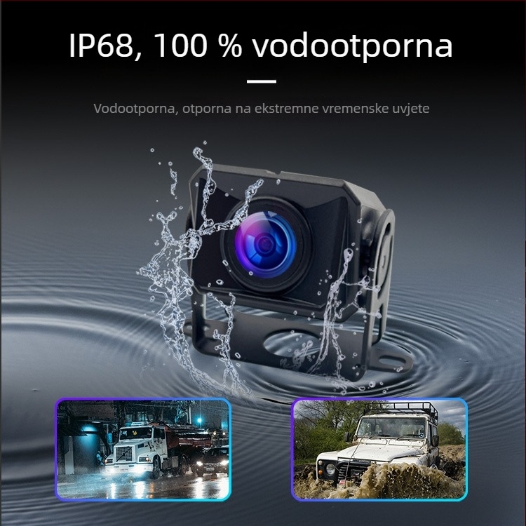 Zadnja kamera za kamion, vodootporna, 1080p AHD, noćno vid, široki kut