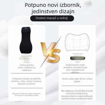 Auto jastuk za lumbalnu potporu s integriranim naslonom glave, jedinstven dizajn, punjenje od memorijske pamuk vlakna, potpora vozačkog sjedala