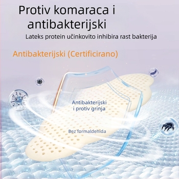 Latex lumbalna jastučnica za san s pamučnim navlakom, prilagodljiva, moderni minimalistički stil, Roman Island