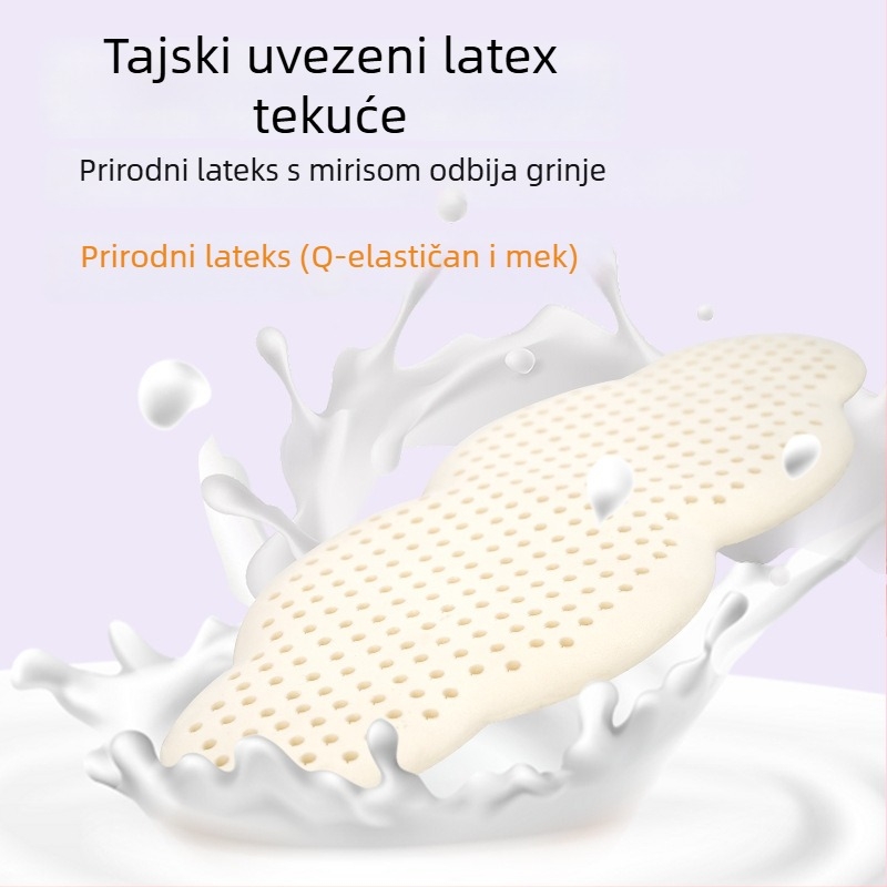 Latex lumbalna jastučnica za san s pamučnim navlakom, prilagodljiva, moderni minimalistički stil, Roman Island