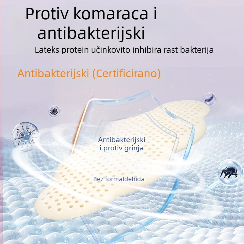 Latex lumbalna jastučnica za san s pamučnim navlakom, prilagodljiva, moderni minimalistički stil, Roman Island