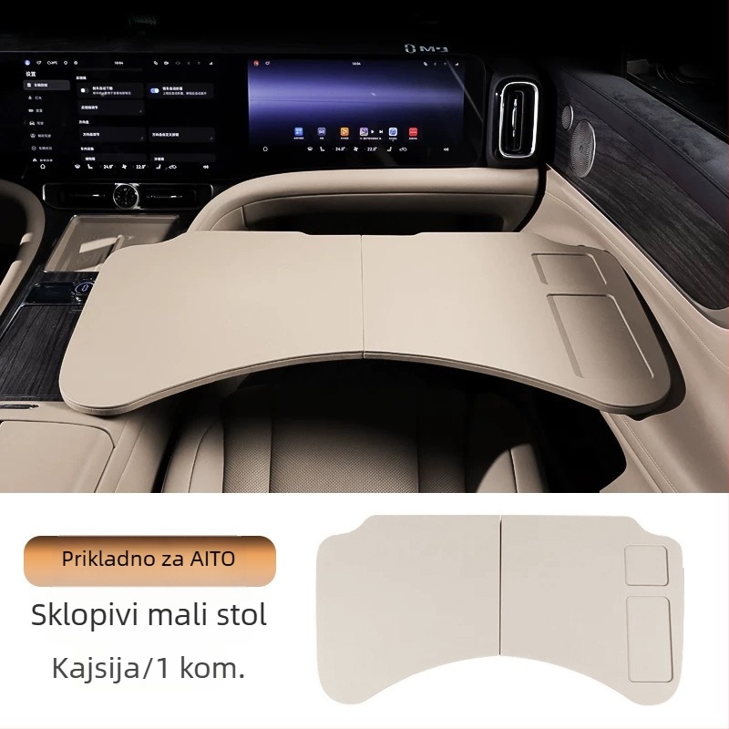Sklopivi stol u automobilu za prednja i stražnja sjedala — višenamjenski za ured i objedovanje; materijal: drvo i drugi; ugradnja: na zid; univerzalna kompatibilnost