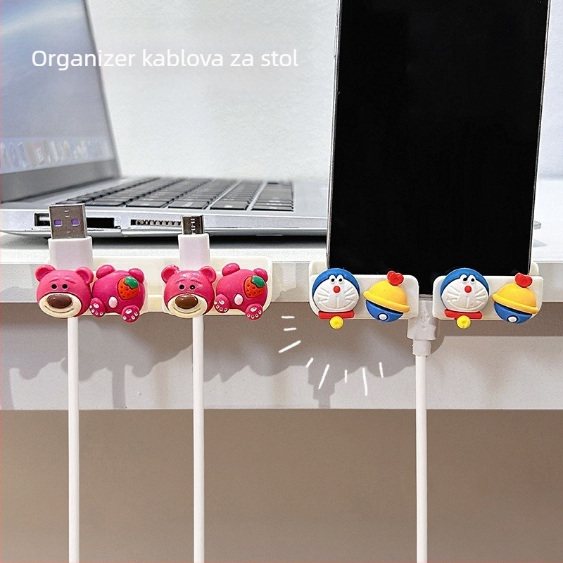 Organizator kablova za stolni prostor i noćni ormarić, skladištenje podatkovnih i punjačkih kablova, ABS materijal