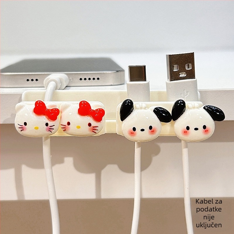 Organizator kablova za stolni prostor i noćni ormarić, skladištenje podatkovnih i punjačkih kablova, ABS materijal