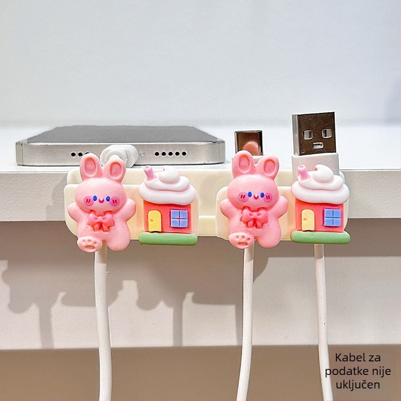 Organizator kablova za stolni prostor i noćni ormarić, skladištenje podatkovnih i punjačkih kablova, ABS materijal