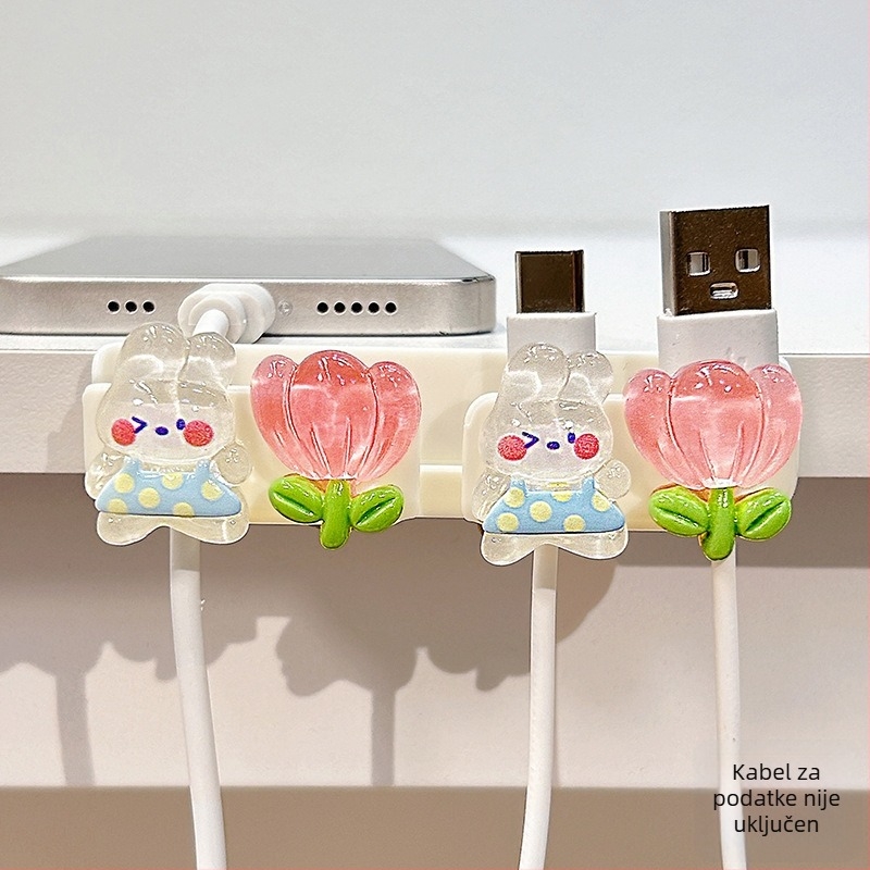 Organizator kablova za stolni prostor i noćni ormarić, skladištenje podatkovnih i punjačkih kablova, ABS materijal