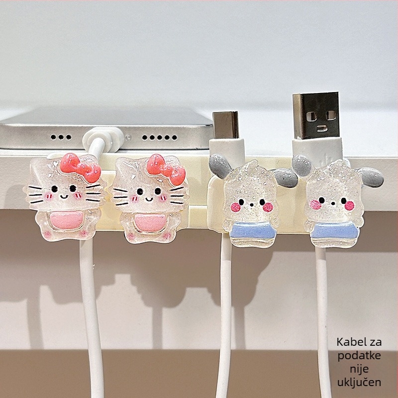 Organizator kablova za stolni prostor i noćni ormarić, skladištenje podatkovnih i punjačkih kablova, ABS materijal