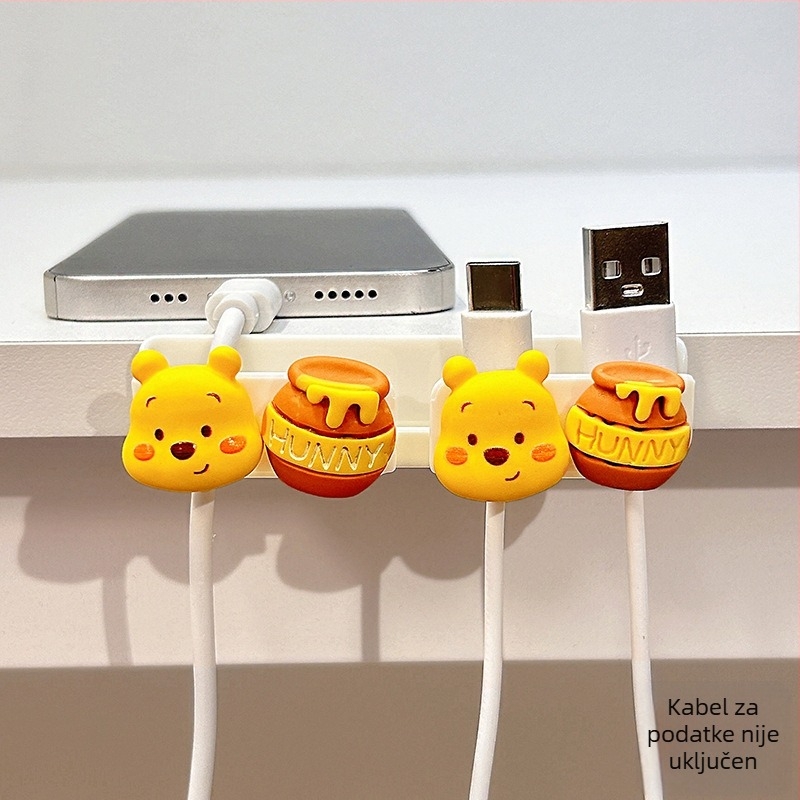 Organizator kablova za stolni prostor i noćni ormarić, skladištenje podatkovnih i punjačkih kablova, ABS materijal