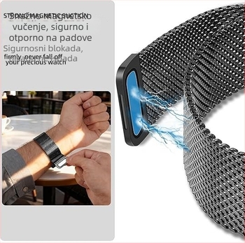 Hyf nehrđajući čelični milanovski mrežasti kaiš za Garmin Fenix 8/7X – sučelja 20/22/26 mm, magnetsko kopčanje