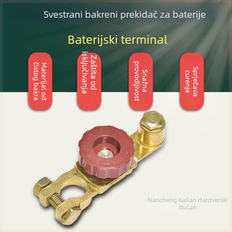 Isključivač baterije automobila - čista bakar, deblji dizajn, klije protiv curenja, zaštita baterijskog terminala