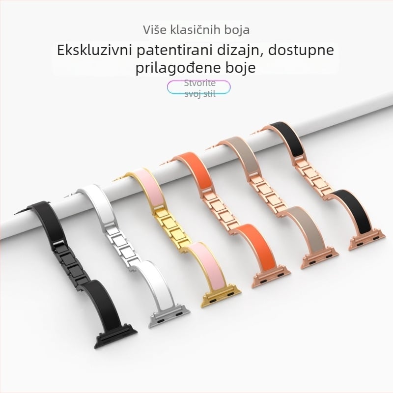 Metalna lančana narukvica s dijamantima za Apple Watch S1109876, 20 mm tanak remen