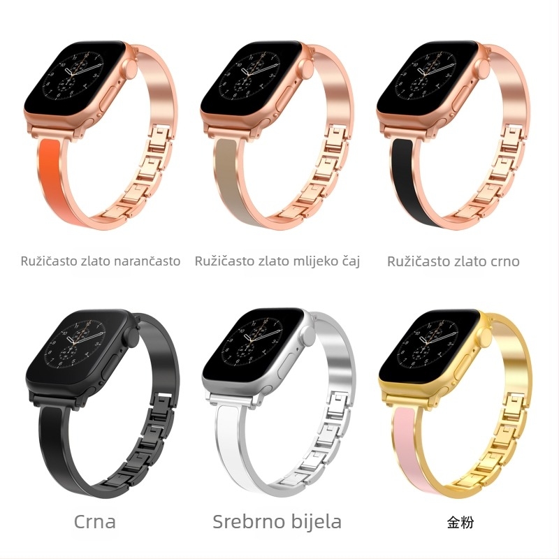 Metalna lančana narukvica s dijamantima za Apple Watch S1109876, 20 mm tanak remen