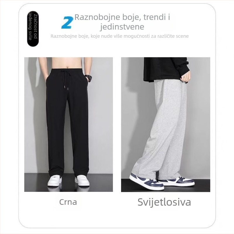 Muški i tinejdžerski trenirke hlače od pamuka — normcore, uski kroj, s džepovima, srednje visoko pojas, prozračne i antibakterijske, jesen 2025