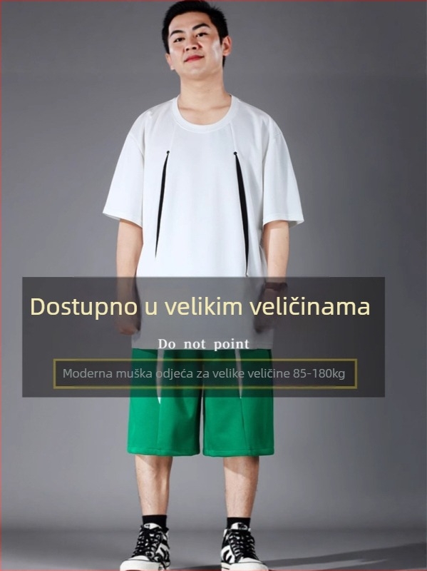 Muški dvodjelni set: T-shirt s kratkim rukavima i šorcevi, poliester, brzo se suši