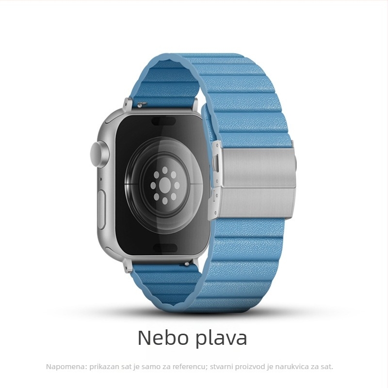XT remen za Apple Watch – prava koža, jednostavan stil, dvostruka preklopna kopča sa dva gumba