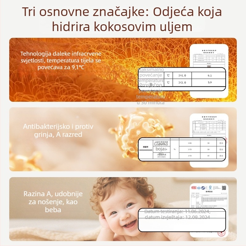 Muške termalne hlače s katiónskim kokosovim uljem za unutarnju upotrebu, grijani donji sloj, antibakterijalne, za jesen i zimu, mek dodir