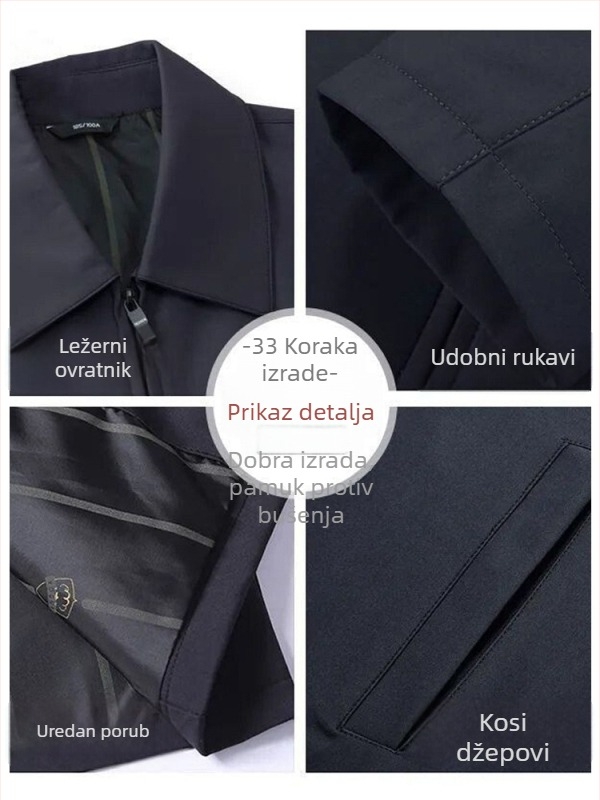 Muška jakna za proljeće i jesen, topla, casual vanjska jakna s kapuljačom