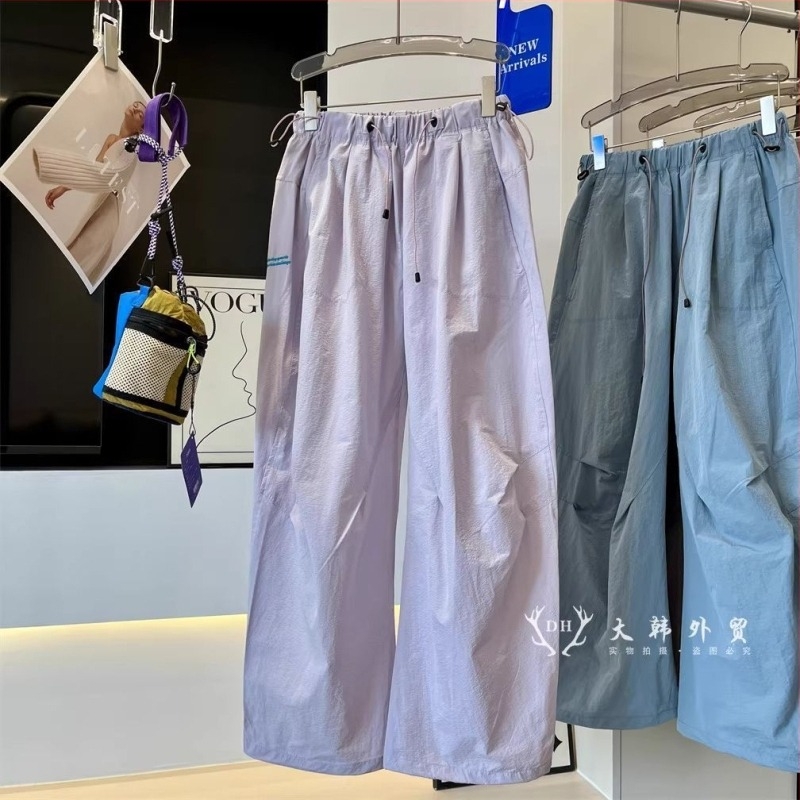 Ženske casual hlače, visoki struk, džepovi, japansko-korejski ležerni stil, 70–80% poliester