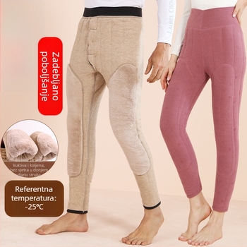 Unisex tople hlače s flis podstavom, visokim strukom, elastične, poliester