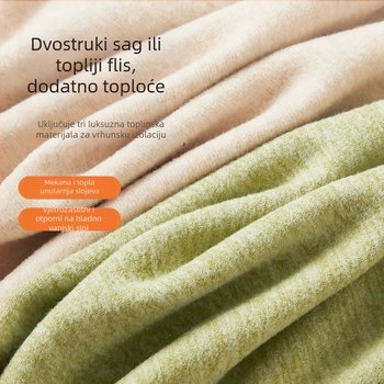 All-in-one hlače od debelog poliestera, glavni udio tkanine 90–95%, uski kroj, duljina hlača.