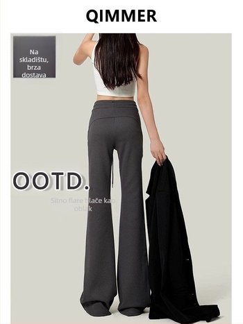 Yueyi ženske casual hlače, blago širećih krojeva, elastičan pojas, Rayon tkanina s 50–70% pamuka i 30–50% poliestera, mikroelastične