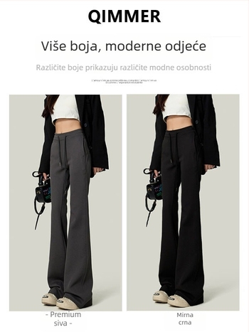 Yueyi ženske casual hlače, blago širećih krojeva, elastičan pojas, Rayon tkanina s 50–70% pamuka i 30–50% poliestera, mikroelastične