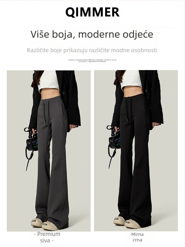 Yueyi ženske casual hlače, blago širećih krojeva, elastičan pojas, Rayon tkanina s 50–70% pamuka i 30–50% poliestera, mikroelastične