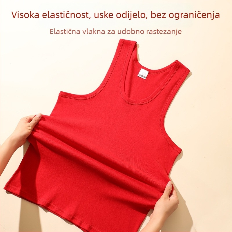 Langsha muška I-oblik majica bez rukava, 100% pamuk, okrugli izrez, 161–180 g/m²