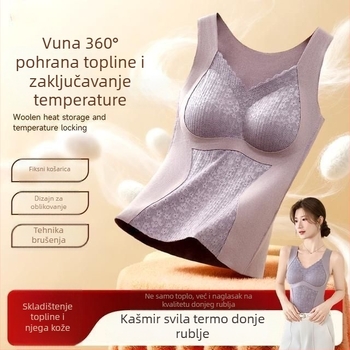 Ženski termalni prsluk s dvostruko četkanim materijalom i debelim fleece podstavom, topla donja odjeća.