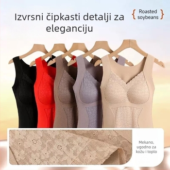 Ženski termalni prsluk s dvostruko četkanim materijalom i debelim fleece podstavom, topla donja odjeća.