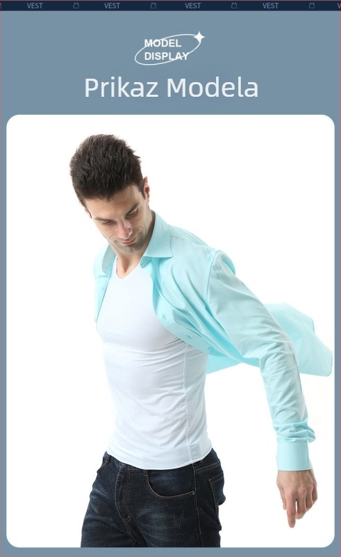 Muški bezrukavni top od modalnog materijala, ultra-tanki materijal 81–100 g/m2, 90–95% modal, V-izrez, aktivni stil