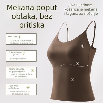 6617 Unaprijeđena verzija: bezšivni jednoručni top s tankim naramenicama za žene, Ice Silk s mirisom kamelije, tanak kroj, za vanjsku upotrebu, lijep leđa