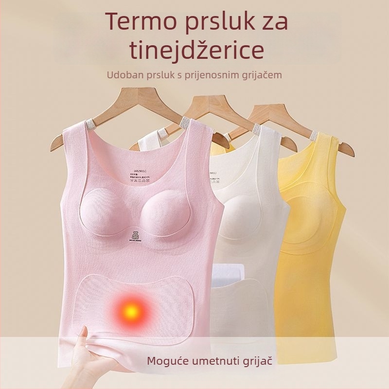 Topla vestica za djevojčice u razvoju s jastučićem za prsni dio, jesensko-zimska verzija