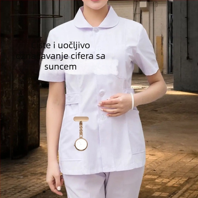 Hodinki za medicinske sestre s kvarcnim mehanizmom, prikaz s pokazivačem, kućište od legure, remen od legure s kopčom s pinom, vodootporni za svakodnevnu uporabu