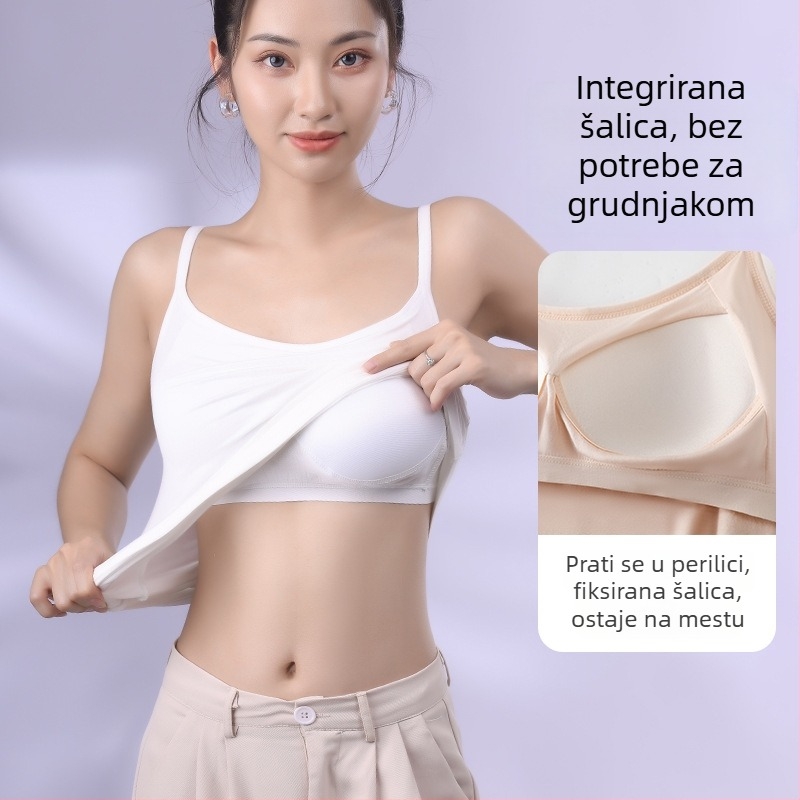 Modalni top s umetnim jastučićima za grudi, s jednom naramenicom, za nošenje kao vanjska odjeća, visoka elastičnost, duljina 50–65 cm, modalna tkanina (95% modal vlakna)