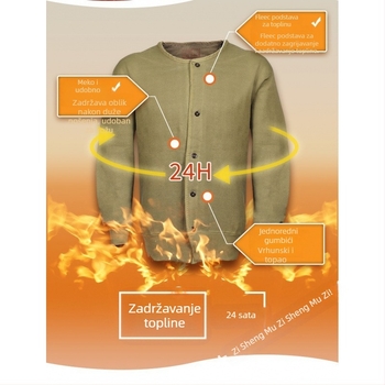 Unisex jesenska fleksi jakna, 30% kašmira, pamuk-miješani materijal, toplinska izolacija