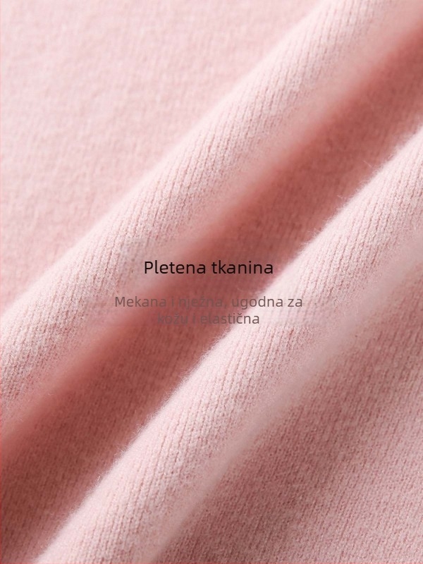 Pletena bluza s polu-visokim ovratnikom i kapuljom, mekana i udobna, za žene, plus veličina