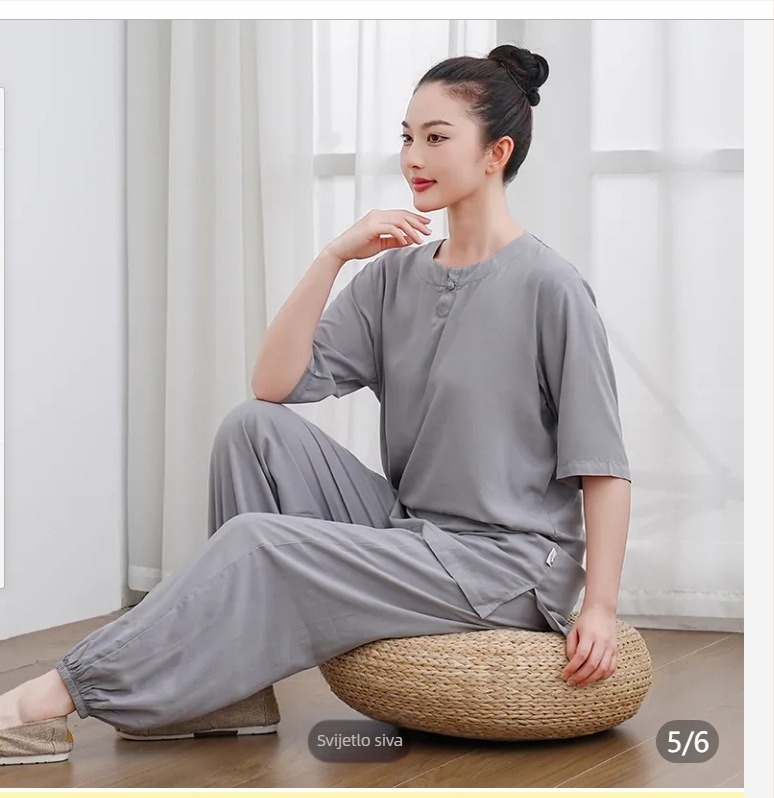 Tang stil Zen čajna haljina od pamuka, tkanina bojana vlaknom, 90–95% pamuka, inspirirano tradicionalnim kineskim stilom, izlazi 2022. jesen