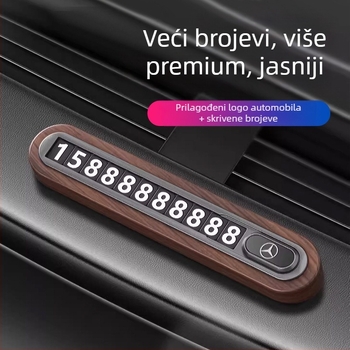 Privremena pločica za parkiranje od orahovog drveta za automobil – skrivenog tipa, bez prilagodbe
