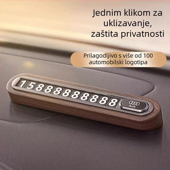 Privremena pločica za parkiranje od orahovog drveta za automobil – skrivenog tipa, bez prilagodbe