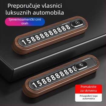 Privremena pločica za parkiranje od orahovog drveta za automobil – skrivenog tipa, bez prilagodbe
