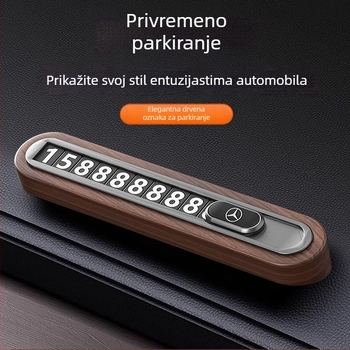 Privremena pločica za parkiranje od orahovog drveta za automobil – skrivenog tipa, bez prilagodbe
