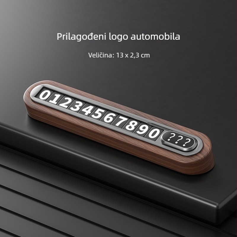 Privremena pločica za parkiranje od orahovog drveta za automobil – skrivenog tipa, bez prilagodbe