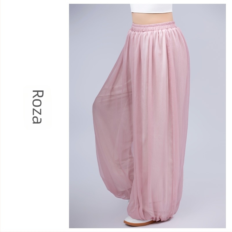 Ženske Tai Chi hlače – ljetni lagani model Lantern stil s osam-segmentnim brokatom, za jutarnju vježbu i svakodnevno nošenje. Tkanina: Chenille; Glavna komponenta: Spandex; Sadržaj glavne tkanine ispod 30%; Šifra proizvoda: F99M55H55M687T