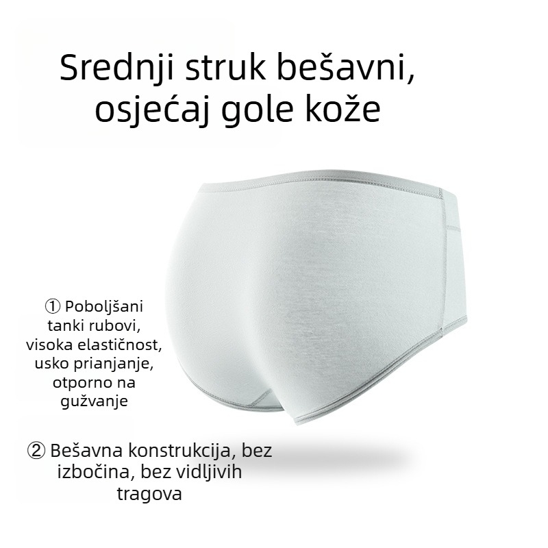 Ženske gaćice od 100% pamuka, srednji porast, produžene i šire bočne stranice, antibakterijska intimna zona, za sve sezone.