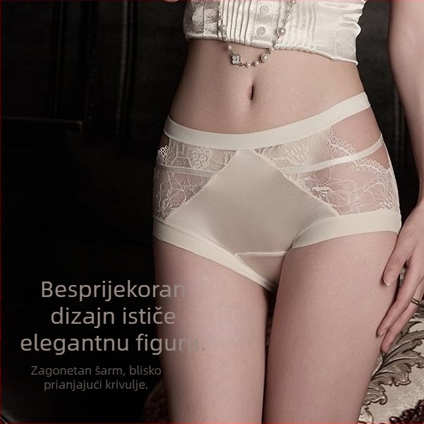 Ženske gaćice od najlona s leopard uzorkom, srednji pojas, prozračne i antibakterijske