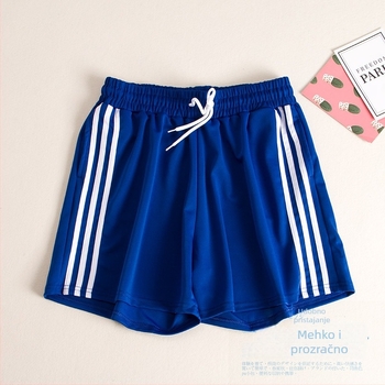 Ženske hlače s tri pruge, široke nogavice, capri duljina, pamuk-mješavina, elegantan svakodnevni stil, proljeće 2024