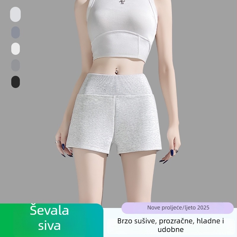 Ženske casual capri hlače s elastčnim pojasom, pamuk-poliester smjesa, dužina 3/4, visoka elastičnost (reflektirajuća obrada)