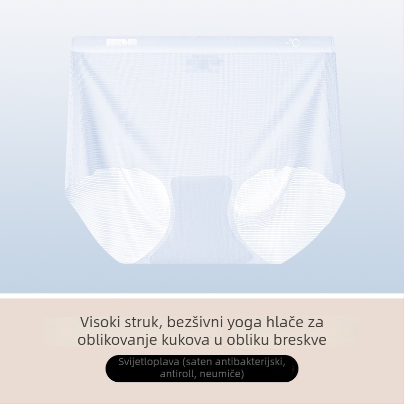 Ženske gaćice visokog struka od ice silk, antibakterijska podstava u preponama, brzo se suše, prozračna, jacquard tkanina.